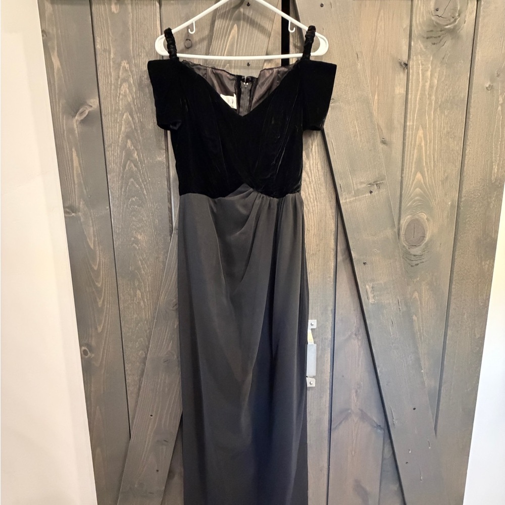 Elegant Black and Gray Maxi Dress